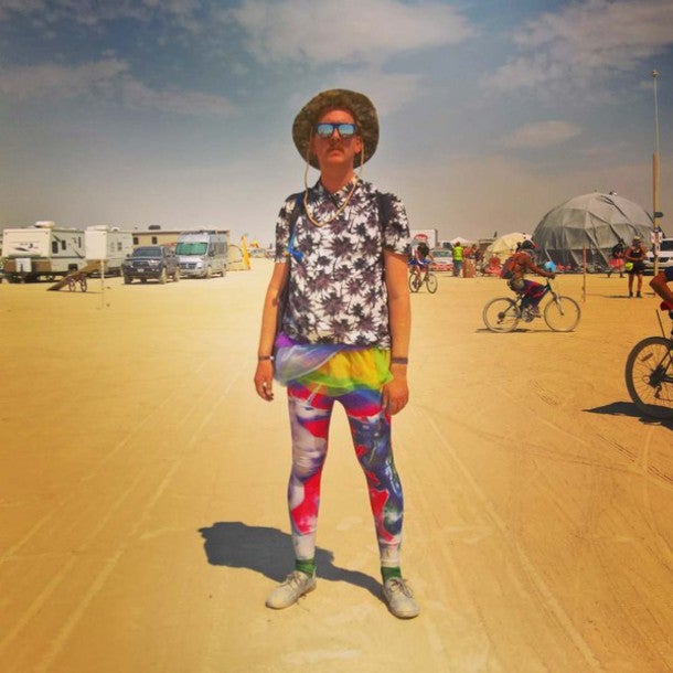 Mens Leggings For Raves, EDC, and Burning Man Festivals shown in